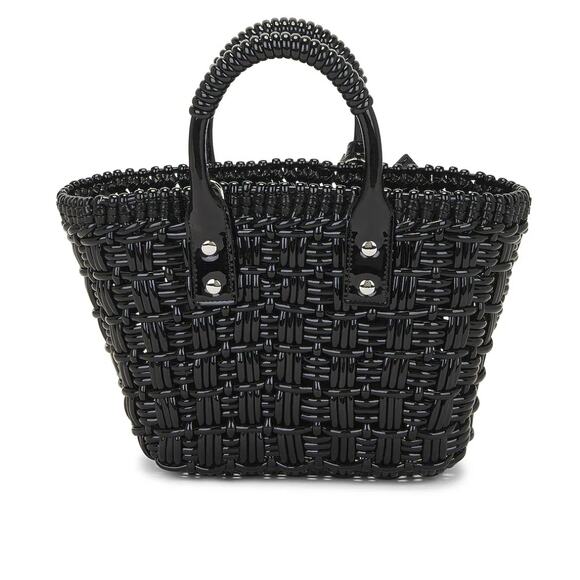 8 Other Reasons Black Woven Tote Bag Top Handle Shoulder Strap 8x7.25 x4.5 NEW - Picture 2 of 14